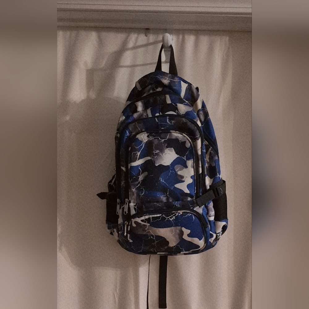Blue Camouflage Backpack